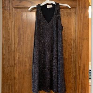 V-neck black sparkle dress